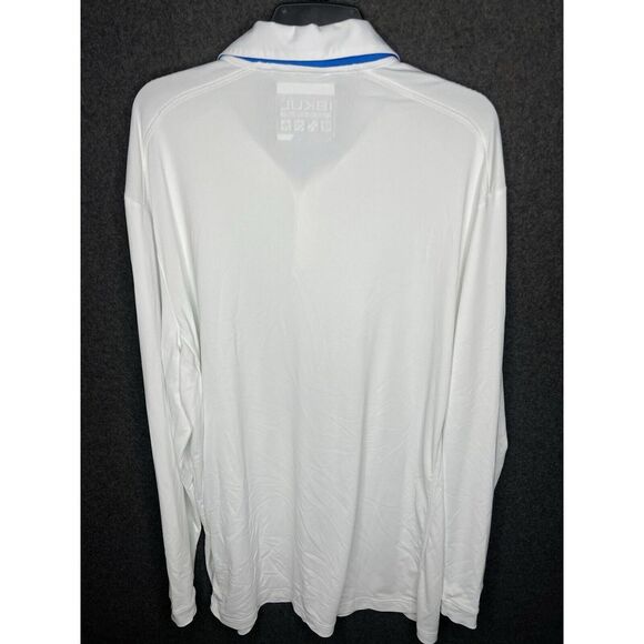 Ibkul Men's Long Sleeve White Shirt Size XL UPF 50 Polo - Picture 9 of 15